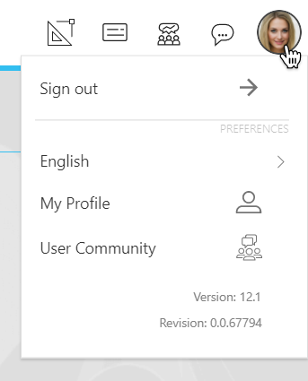User Menu in tBOARD's Top Menu